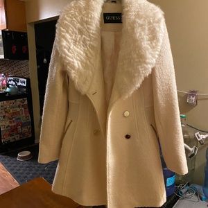 Womens White Guess Brand Peacoat
